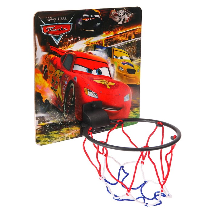 фото Баскетбольный набор с мячом «тачки», диаметр мяча 8 см, диаметр кольца 13,5 см disney