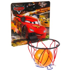 Баскетбольный набор с мячом «Тачки», диаметр мяча 8 см, диаметр кольца 13,5 см Ош
