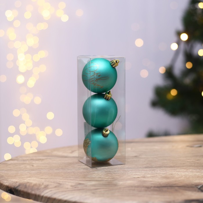 фото Набор шаров "верь в мечту!", 3 штуки, тиффани, d-6, пластик зимнее волшебство