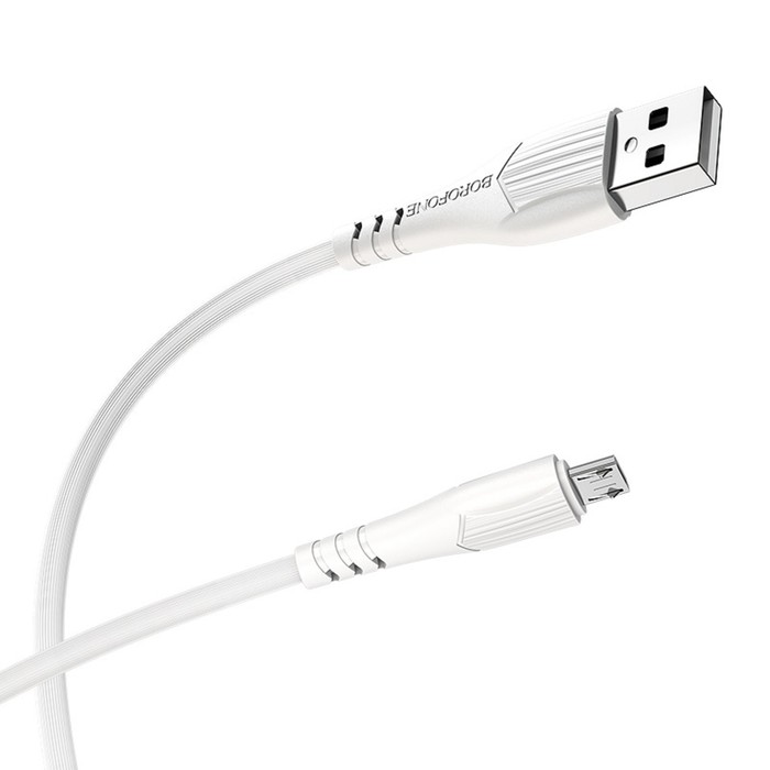 

Кабель Borofone BX37, microUSB - USB, 2.4 А, 1 м, PVC оплётка, белый