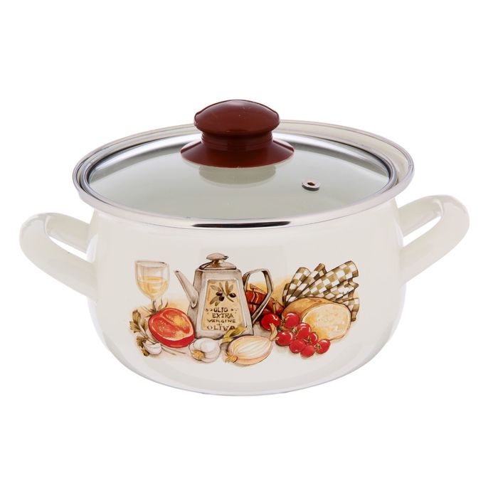 Кастрюля 2,1 л "Аппетит", стеклянная крышка