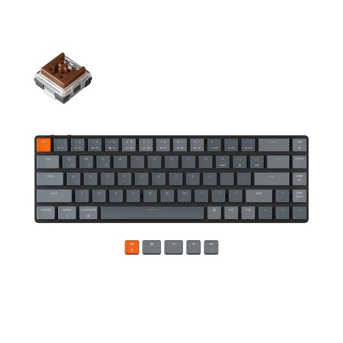 Клавиатура Keychron K7, беспр., механическая, 68 клавиш, RGB подсветка, Brown Switch