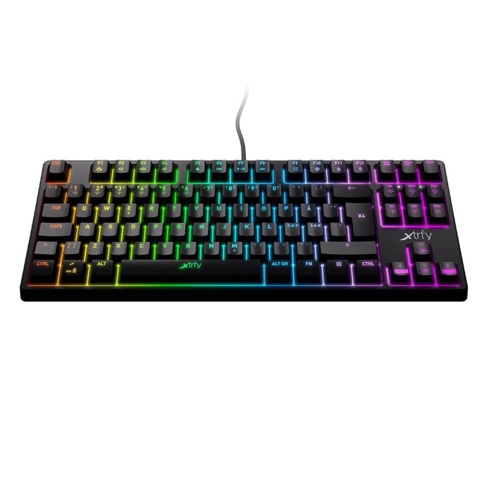 Клавиатура Xtrfy K4 TKL проводная механическая88 клавишRGB подсветка Red Switch чёрная 91786 1091400₽