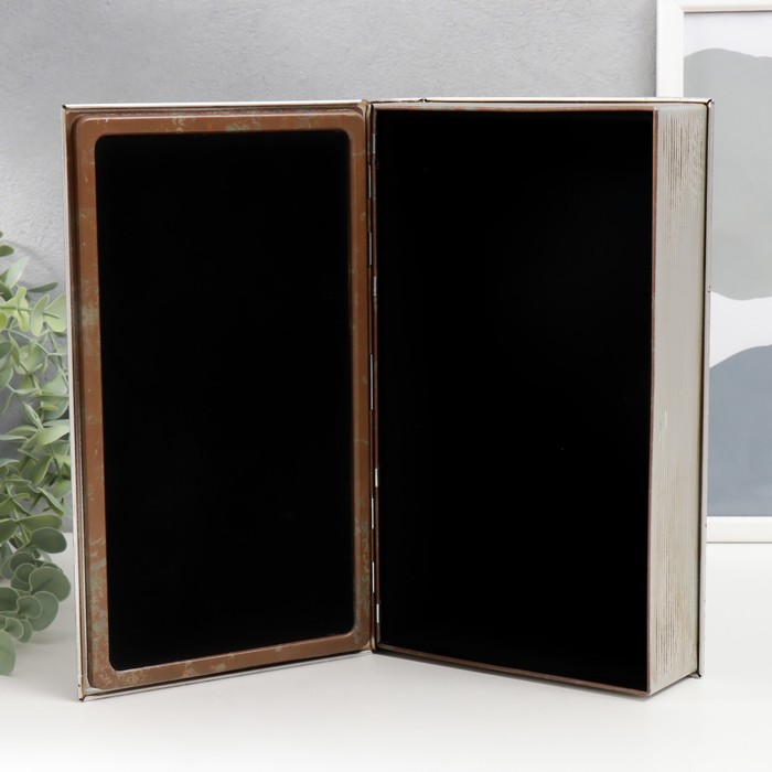 Шкатулка-книга металл, зеркало "Жюль Верн. От Земли до Луны" 26х16х5 см 7570488