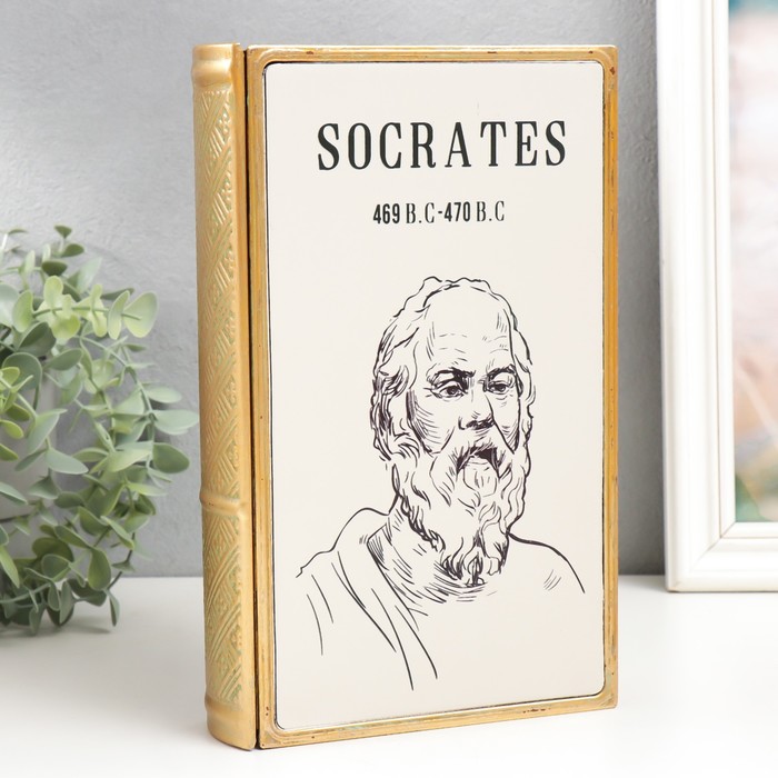 Шкатулка-книга металл, стекло Сократ 26х16х5 см
