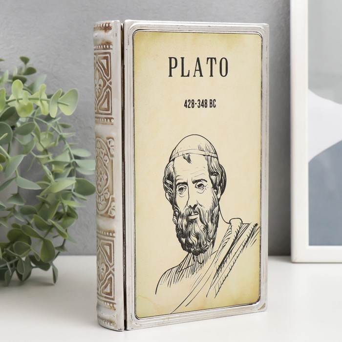 Шкатулка-книга металл, кожзам Платон 20х12х4 см