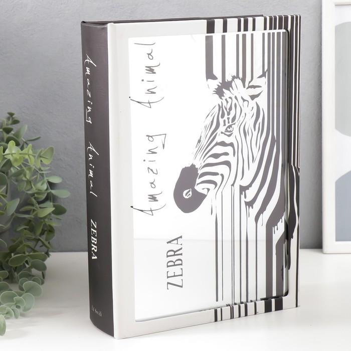 

Сейф-книга дерево кожзам, зеркало "Зебра" 30х21х7 см