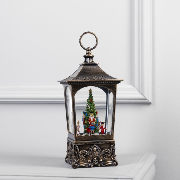 фото Светодиодная фигура «фонарь с щелкунчиком» 13.5 × 28.5 × 13.5 см, пластик, батарейки аах3 (не в комплекте), usb, свечение тёплое белое luazon lighting