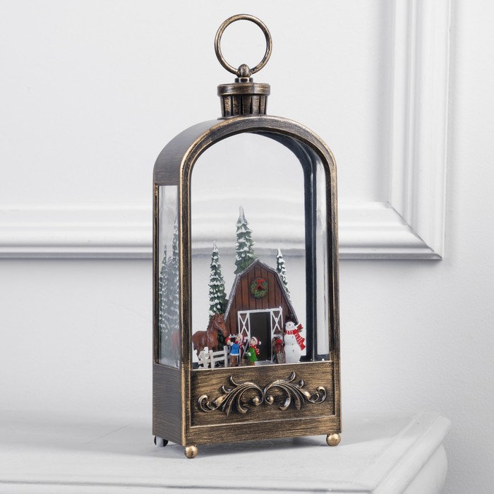 фото Светодиодная фигура «фонарь с детьми и лошадкой» 13 × 30 × 7 см, пластик, батарейки аах3 (не в комплекте), usb, свечение тёплое белое luazon lighting