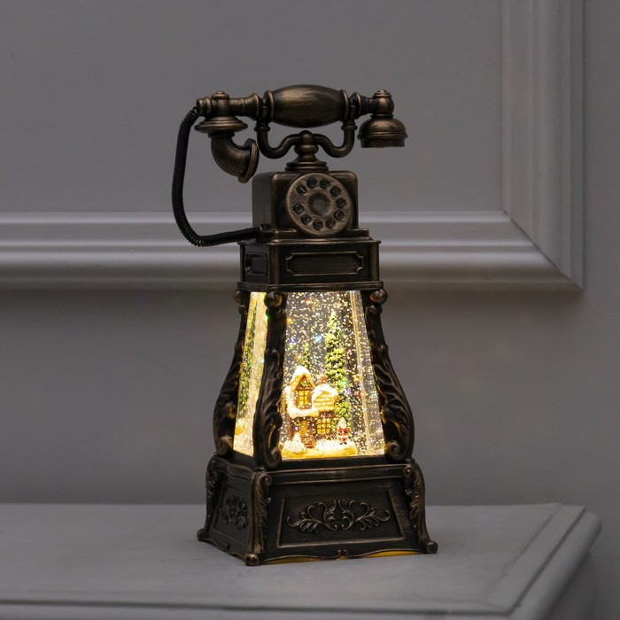 фото Светодиодная фигура «телефон с домиком» 13 × 26 × 11 см, пластик, батарейки аах3 (не в комплекте), usb, свечение тёплое белое luazon lighting