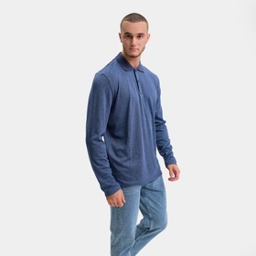 

Поло мужское с длинным рукавом, цвет серый, размер 52 (2XL)