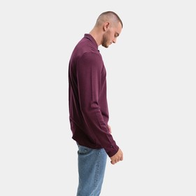 

Поло мужское с длинным рукавом, цвет бордовый, размер 52 (2XL)