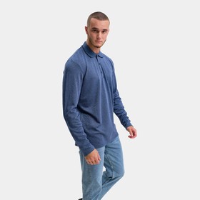 

Поло мужское с длинным рукавом, цвет серо-голубой, размер 52 (2XL)