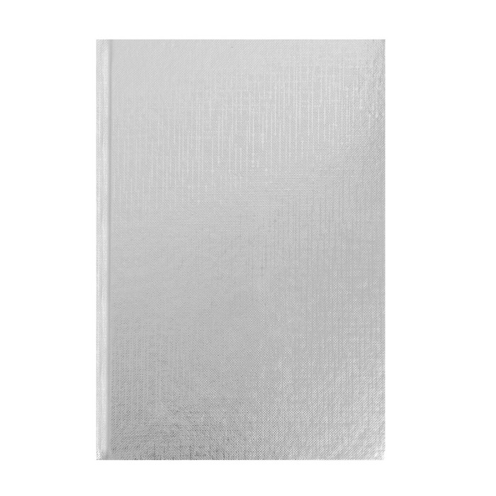 Записная книжка А5, 80 листов в клетку/линейку, METALLIC Серебро, твёрдая обложка бумвинил