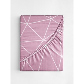 Простыня на резинке Ночь Нежна, поплин, размер 90х200х20 см, цвет розовый