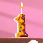 Свеча для торта "Печенье с шоколадной глазурью", цифра 1, 15,5 см