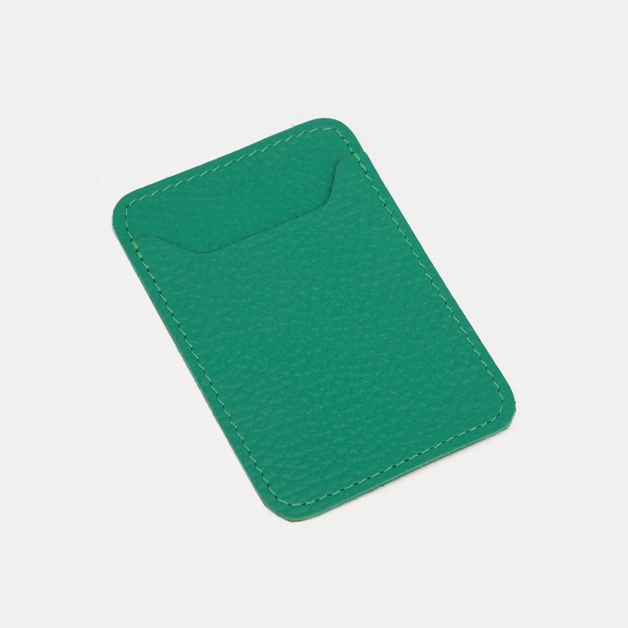 фото Картхолдер на телефон, кожа флотер, цвет зелёный textura