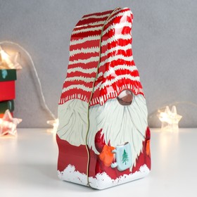 

Шкатулка металл "Гномик в полосатом колпаке с кружкой" 7х9,5х21 см