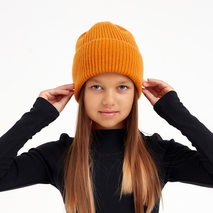 Шапка детская MINAKU, р-р 52-54, цвет оранжевый шапка детская minaku р р 52 54 цвет мятный