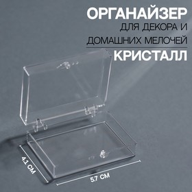 Органайзер для декора «Кристалл», 5,7 × 4,1 × 1,9 см, цвет прозрачный Ош