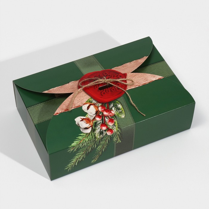 Коробка сборная «Новогодняя посылка», 28 х 18 х 8 см подарочная коробка сборная посылка от деда мороза 24 х 17 х 8 см