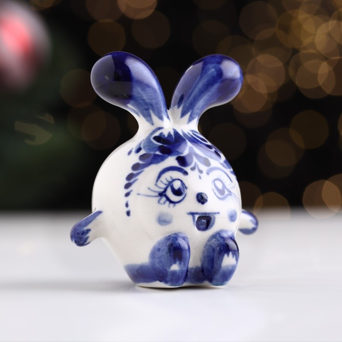

Ёлочная игрушка "Зайка Шарик", гжель