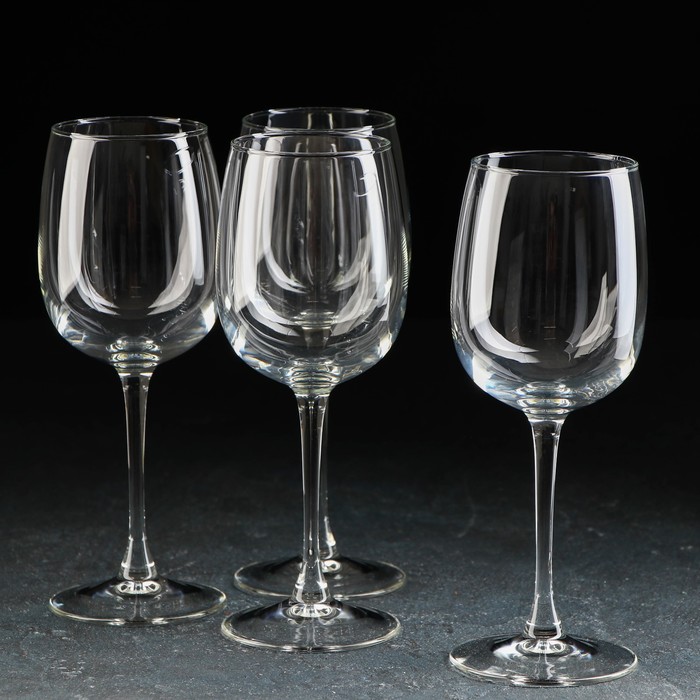 Набор стеклянных бокалов для вина «Аллегресс», 420 мл, 4 шт набор бокалов стеклянных iconic 340 мл 4 шт цвет зеленый
