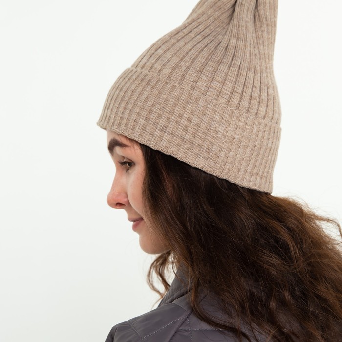 фото Шапка женская демисезонная, цвет какао, размер 52-56 hoh loon