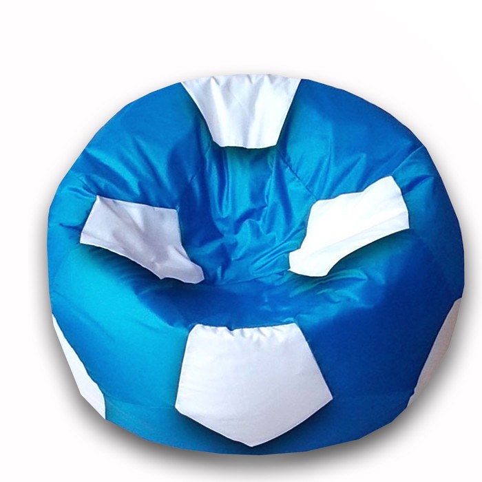 фото Кресло-мешок «мяч», размер 70 см, ткань нейлон, цвет голубой, белый позитив