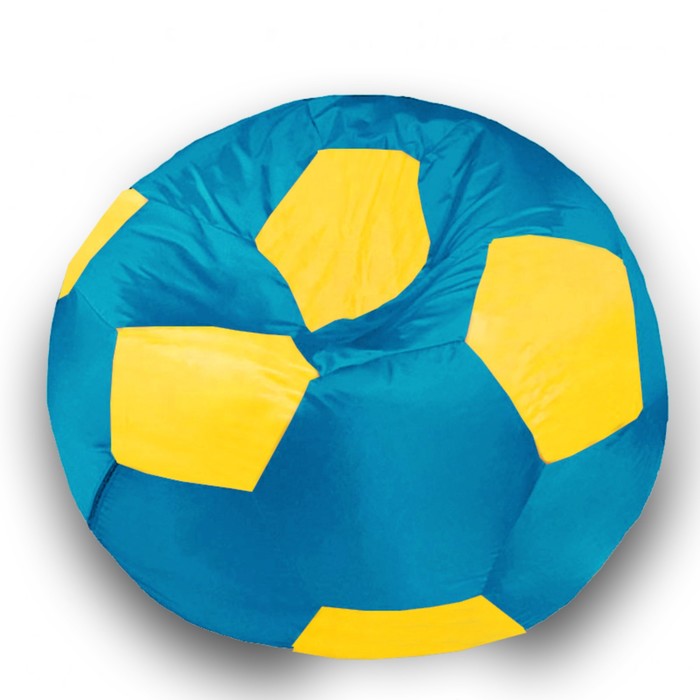 Кресло-мешок Мяч, размер 80 см, ткань оксфорд, цвет голубой, жёлтый