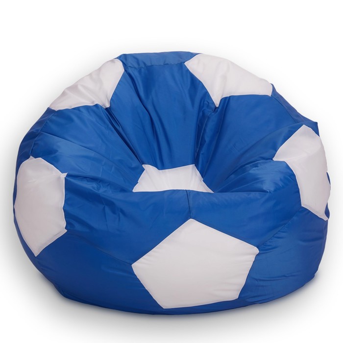 фото Кресло-мешок «мяч», размер 80 см, ткань нейлон, цвет синий, белый позитив
