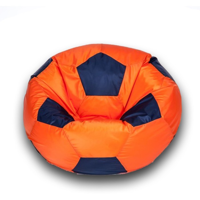фото Кресло-мешок «мяч», размер 80 см, ткань нейлон, цвет оранжевый, темно-синий позитив