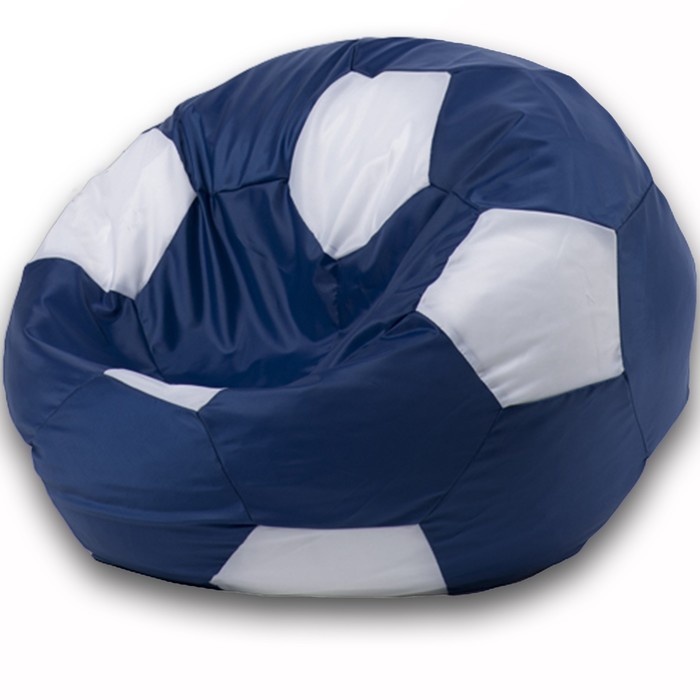 Кресло-мешок Мяч, размер 80 см, ткань оксфорд, цвет темно-синий, белый