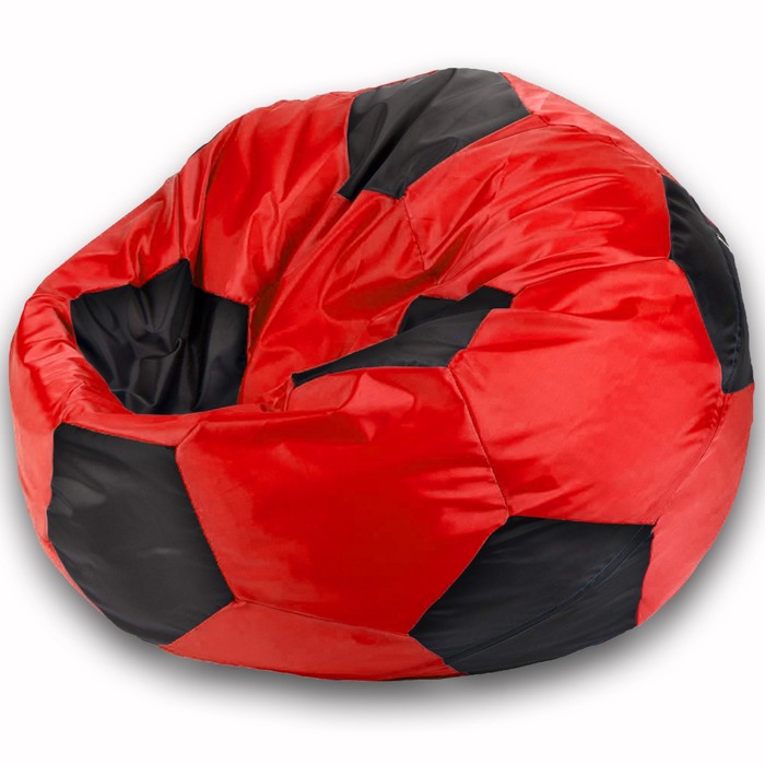 фото Кресло-мешок «мяч», размер 90 см, ткань нейлон, цвет красный, чёрный позитив