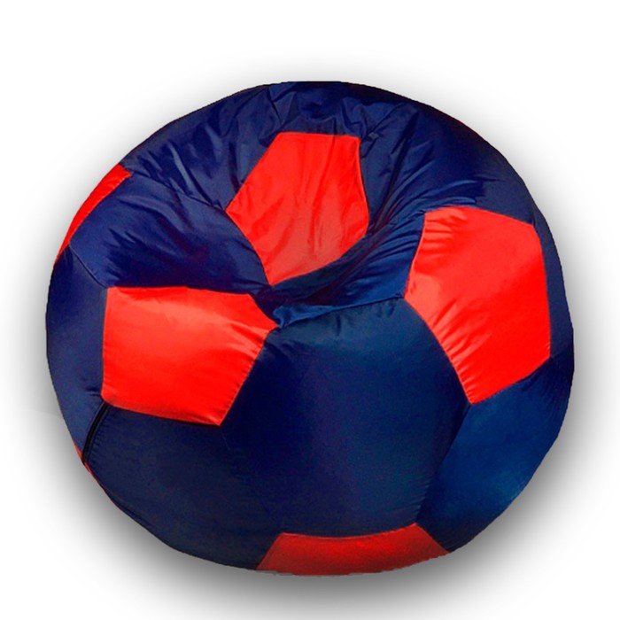 фото Кресло-мешок мяч, размер 90 см, ткань оксфорд, цвет темно-синий, красный позитив