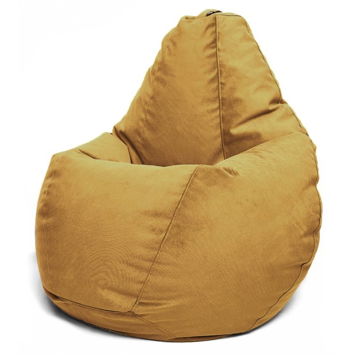 Кресло-мешок «Груша» Позитив Luma, размер L, диаметр 80 см, высота 100 см, велюр, цвет оранжевый