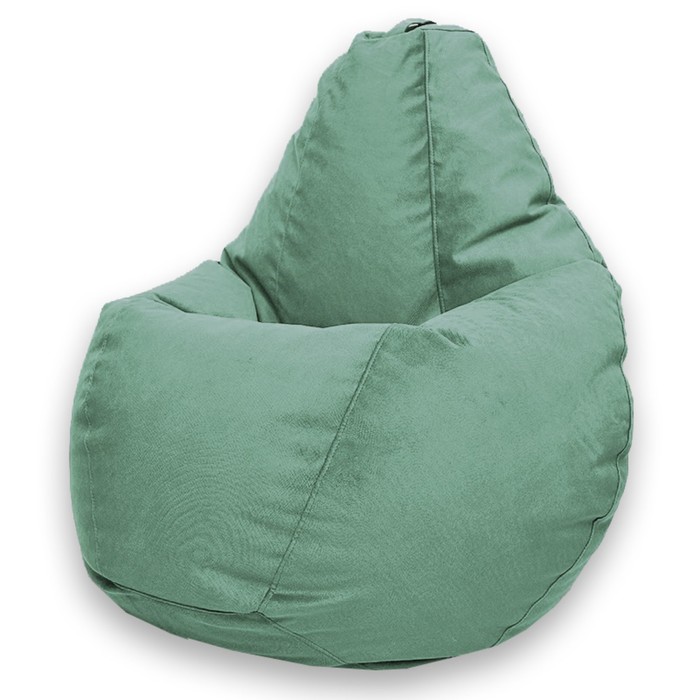 Кресло-мешок «Груша» Позитив Luma, размер L, диаметр 80 см, высота 100 см, велюр, цвет зелёный