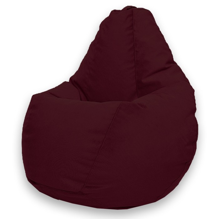 Кресло-мешок «Груша» Позитив Luma, размер L, диаметр 80 см, высота 100 см, велюр, цвет бордовый