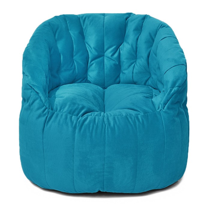 Кресло-мешок «Челси», размер 85x85 см, велюр, цвет голубой