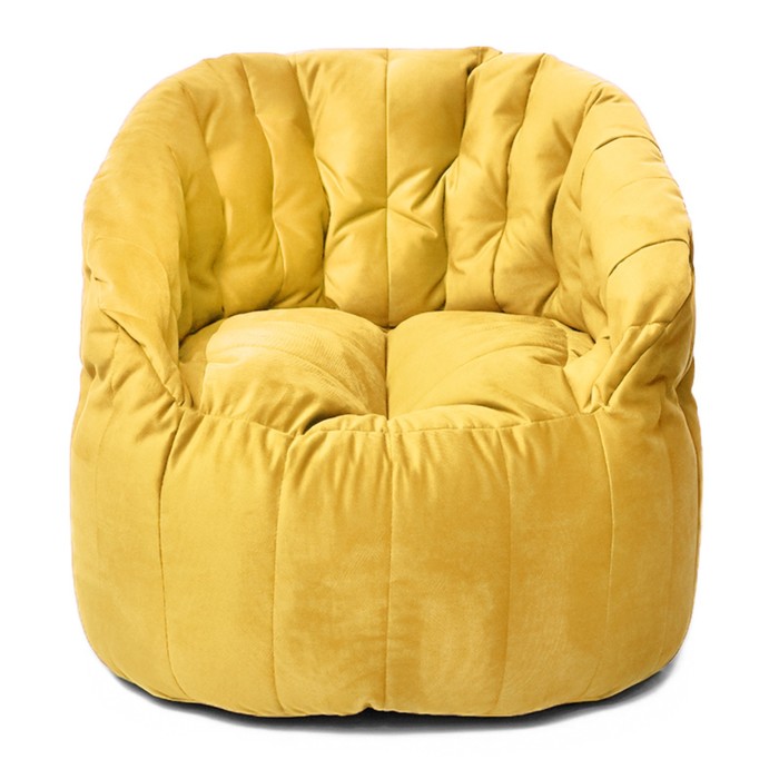 фото Кресло-мешок «челси», размер 85x85 см, велюр, цвет жёлтый позитив