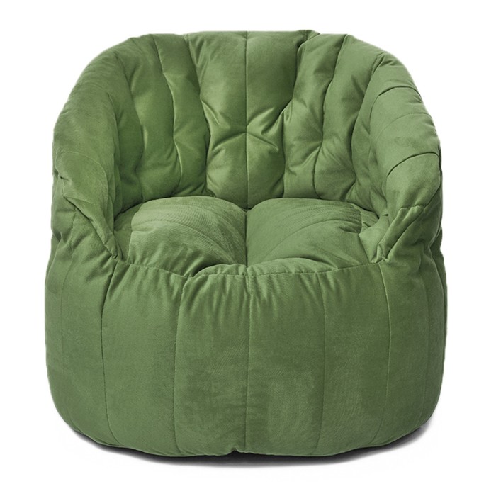 фото Кресло-мешок «челси», размер 85x85 см, велюр, цвет зелёный позитив