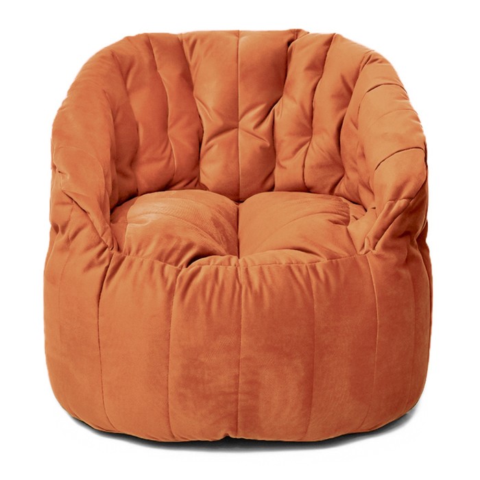 фото Кресло-мешок «челси», размер 85x85 см, велюр, цвет оранжевый позитив