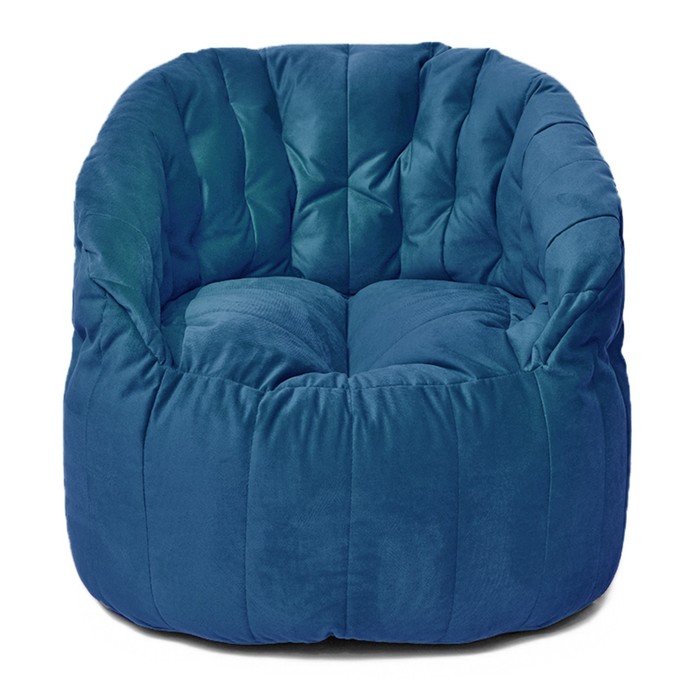 Кресло Челси, размер 85х85 см, ткань велюр, цвет синий кресло челси размер 85х85 см ткань велюр цвет жёлтый