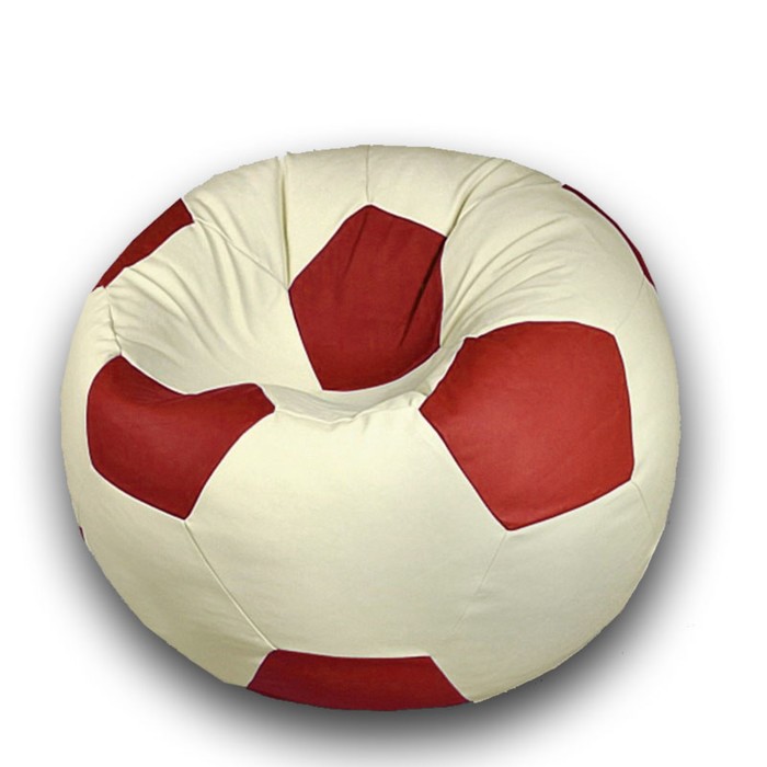 фото Кресло-мешок «мяч», размер 70 см, см, искусственная кожа, цвет бежевый, красный позитив