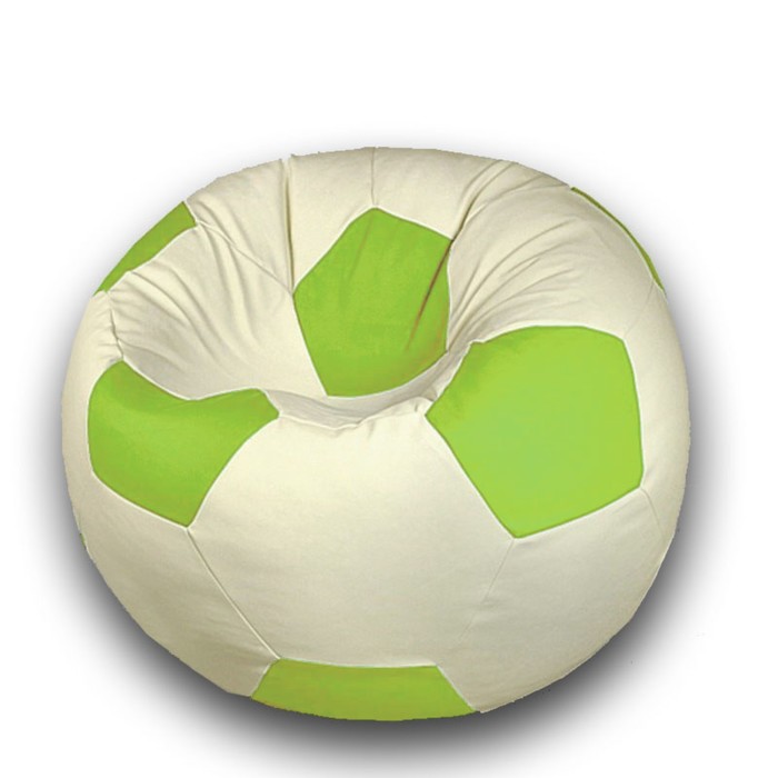 фото Кресло-мешок «мяч», размер 70 см, см, искусственная кожа, цвет бежевый, салатовый позитив