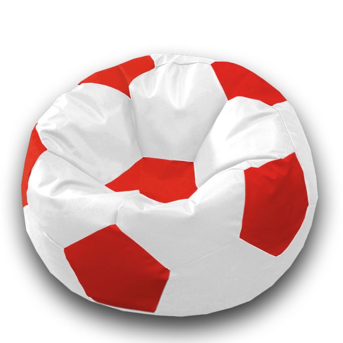 фото Кресло-мешок «мяч», размер 70 см, см, искусственная кожа, цвет белый, красный позитив