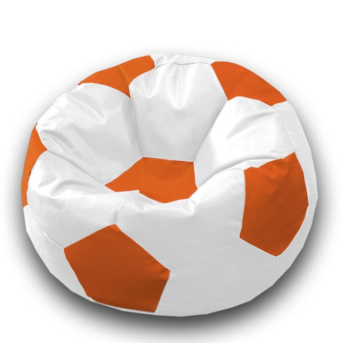 фото Кресло-мешок «мяч», размер 70 см, см, искусственная кожа, цвет белый, оранжевый позитив