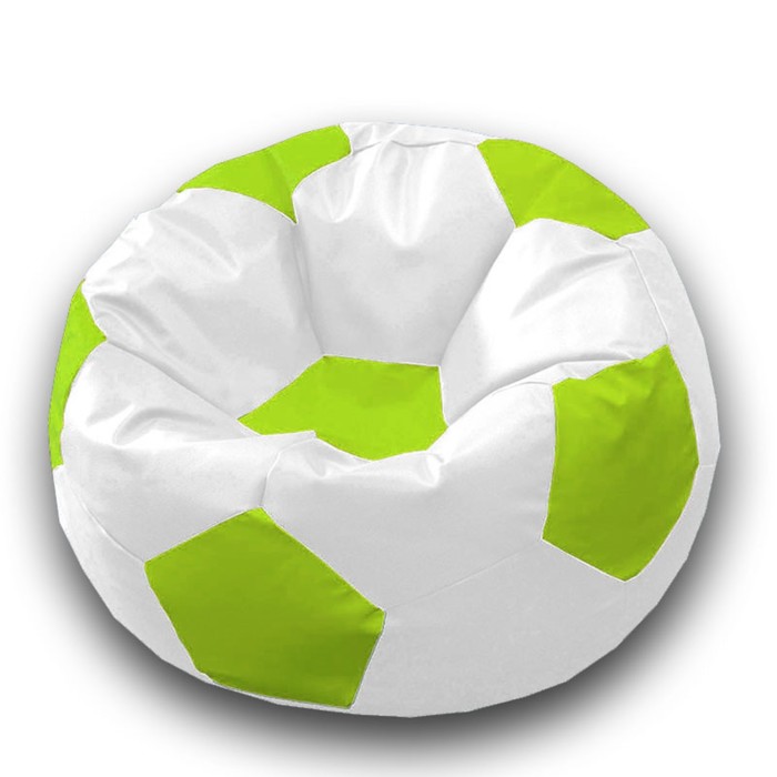 фото Кресло-мешок «мяч», размер 70 см, см, искусственная кожа, цвет белый, салатовый позитив