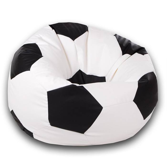 фото Кресло-мешок «мяч», размер 70 см, см, искусственная кожа, цвет белый, черный позитив
