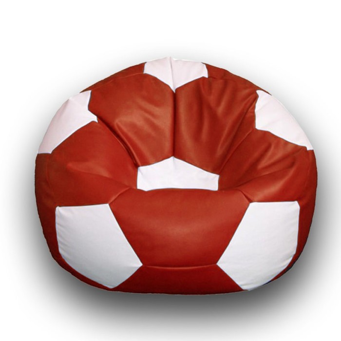 фото Кресло-мешок «мяч», размер 70 см, см, искусственная кожа, цвет красный, белый позитив